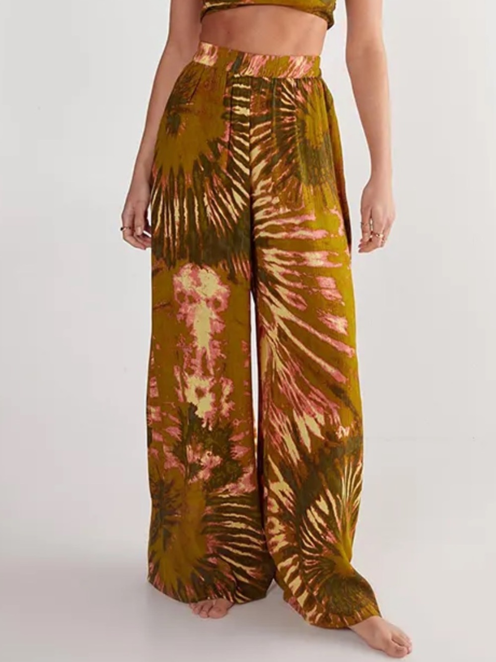 tie dye Nasty Gal Wide Leg Pants Beach Pants
